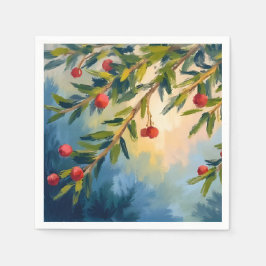 Berries & Greenery | Merry Christmas Serviette