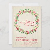Berries Greenery Wreath Save the Date (Vorderseite)