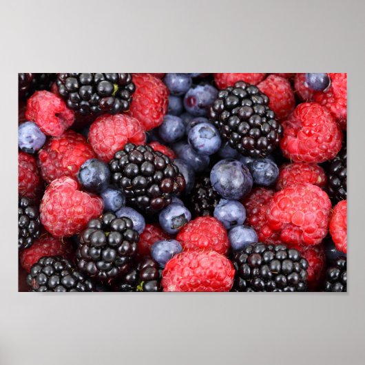Berries Heidelbeere BlackBerry Himbeerposter Poster (Vorne)