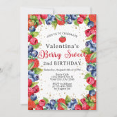 Berries Mädchen Berry Sweet Sommer Geburtstag Einladung (Vorderseite)