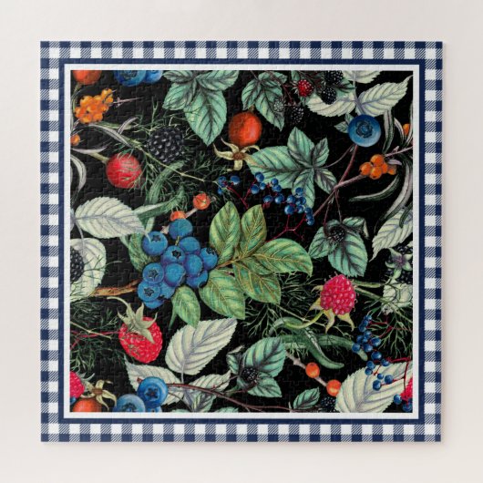 Berries Medley on Country Gingham Puzzle (Horizontal)