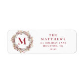 Berries Monogram Holiday Rücksendeadresse (Vorne)