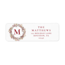 Berries Monogram Holiday Rücksendeadresse