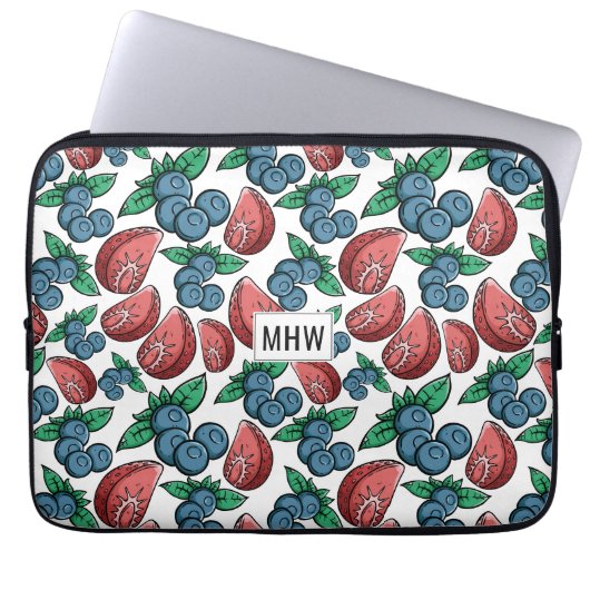 Berries Muster kundenspezifische Notebook-Ärmel mi Laptopschutzhülle (Vorderseite)