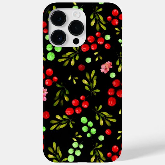 Berries Pattern Case-Mate iPhone Hülle (Rückseite)