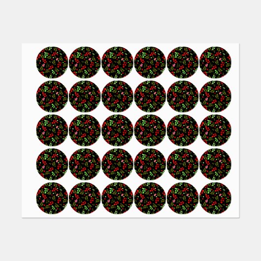 Berries Pattern Etiketten (Blatt)