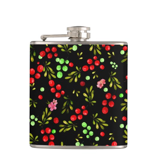 Berries Pattern Flachmann (Vorderseite)