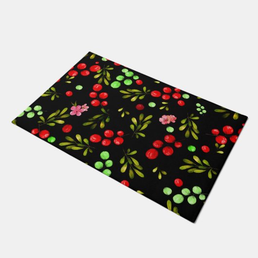 Berries Pattern Fußmatte (Schrägansicht)