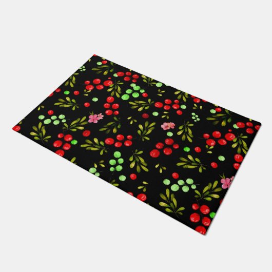 Berries Pattern Fußmatte (Schrägansicht)
