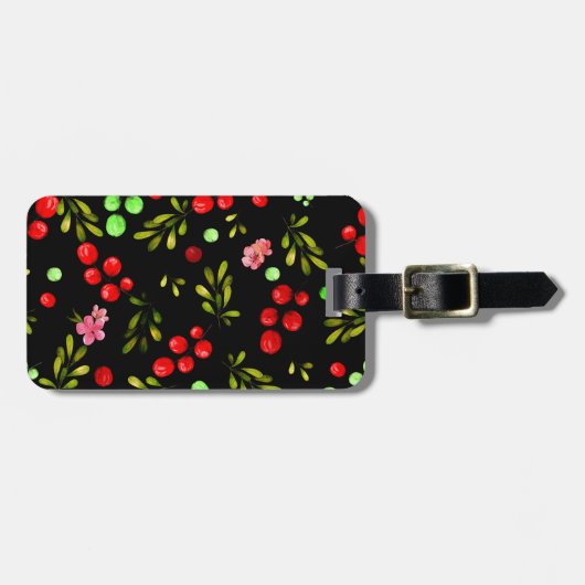 Berries Pattern Gepäckanhänger (Vorderseite horizontal)