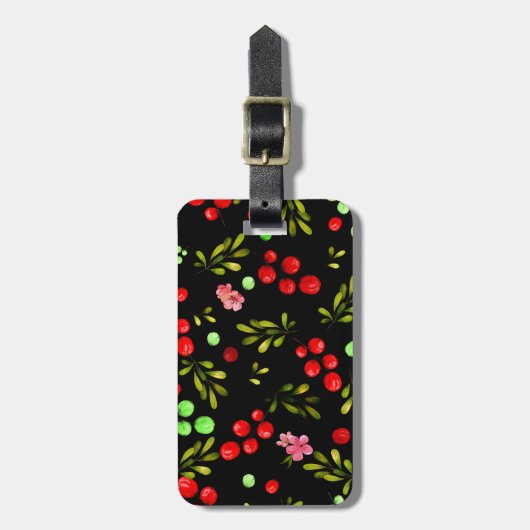 Berries Pattern Gepäckanhänger (Vorderseite vertikal)