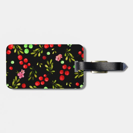 Berries Pattern Gepäckanhänger (Rückseite horizontal)
