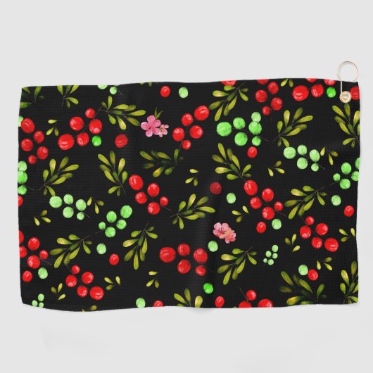 Berries Pattern Golfhandtuch (Horizontal)