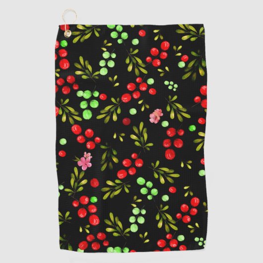Berries Pattern Golfhandtuch (Vorderseite)