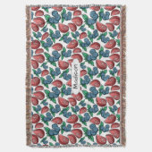 Berries Pattern individuelle Name werfen Decke (Vorderseite Vertikal)