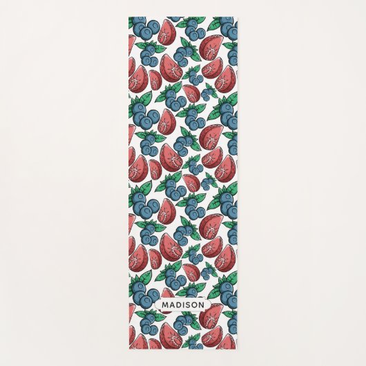 Berries Pattern individuelle Name Yogmatte Yogamatte (Vorderseite)
