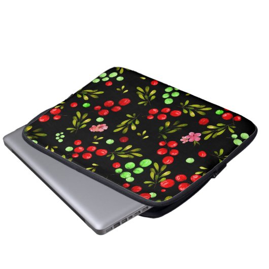 Berries Pattern Laptopschutzhülle (Vorne Knopf)