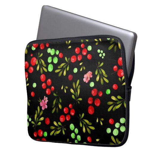 Berries Pattern Laptopschutzhülle (Vorderseite Links)
