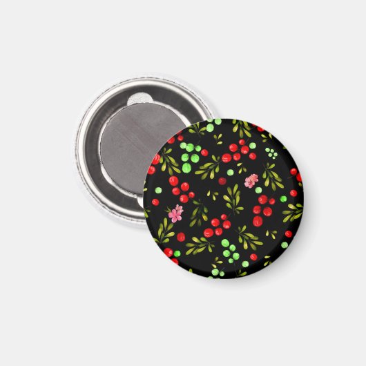Berries Pattern Magnet (Vorderseite/Rückseite)