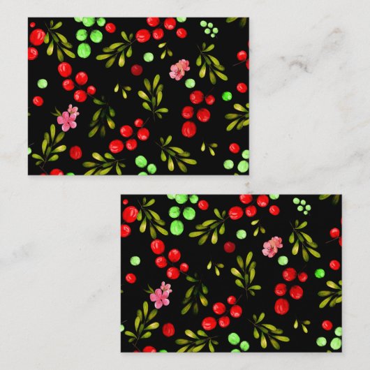 Berries Pattern Mitteilungskarte (Vorne/Hinten)