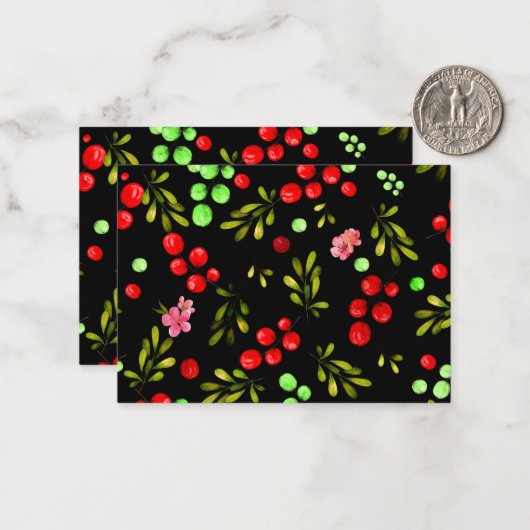 Berries Pattern Mitteilungskarte (Vorderseite/Rückseite Beispiel)