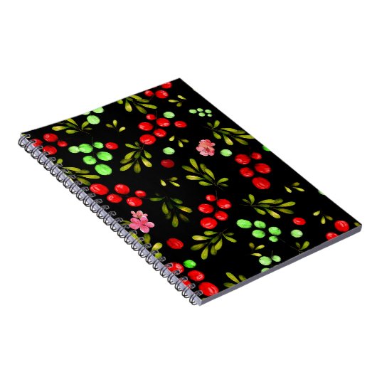 Berries Pattern Notizblock (Rechte Seite)