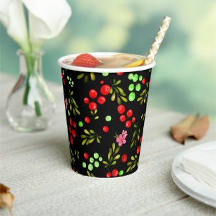 Berries Pattern Pappbecher
