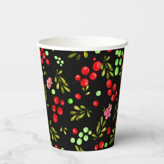Berries Pattern Pappbecher (Rückseite)