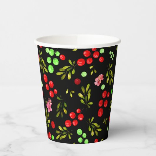 Berries Pattern Pappbecher (Links)