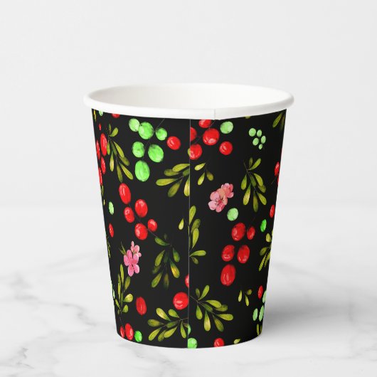 Berries Pattern Pappbecher (Rechts)
