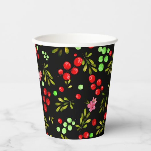 Berries Pattern Pappbecher (Vorderseite)