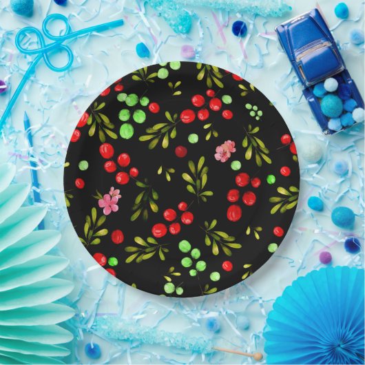 Berries Pattern Pappteller (Party)
