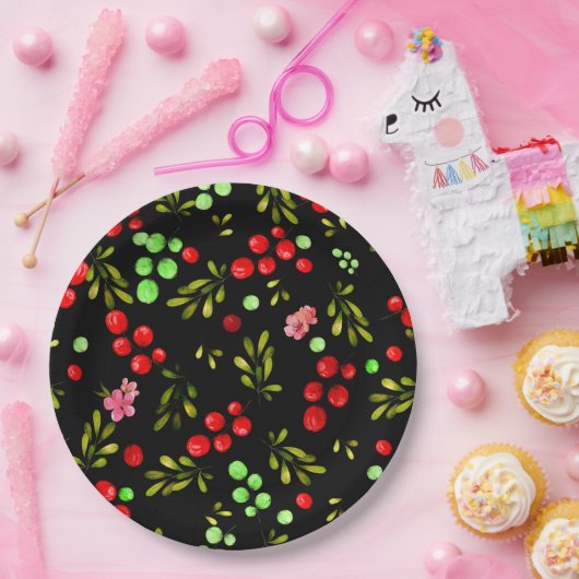 Berries Pattern Pappteller (Party)