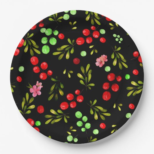 Berries Pattern Pappteller (Vorderseite)