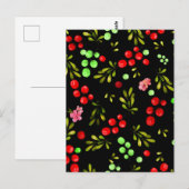 Berries Pattern Postkarte (Vorne/Hinten)