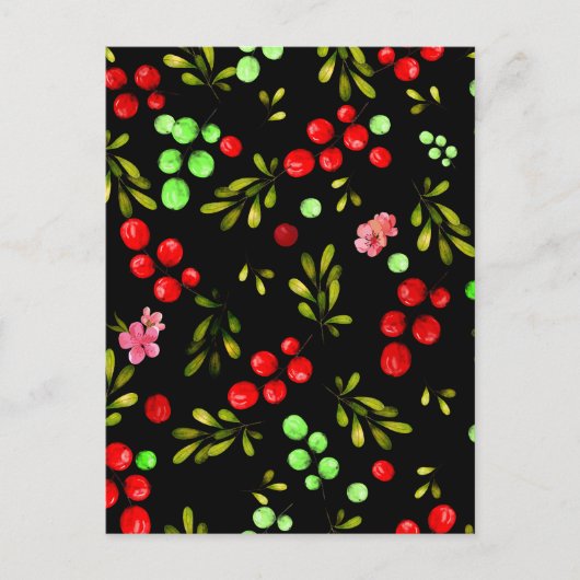Berries Pattern Postkarte (Vorderseite)