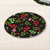 Berries Pattern Runder Pappuntersetzer (Angewinkelt)