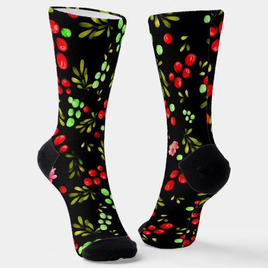 Berries Pattern Socken (Gewinkelt)