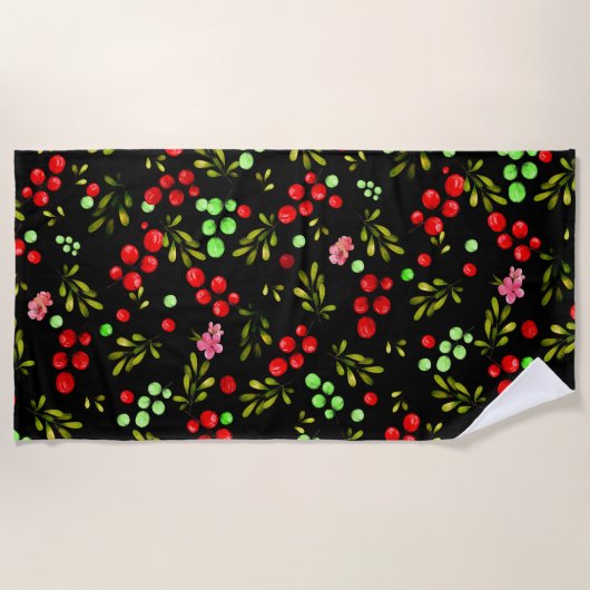 Berries Pattern Strandtuch (Vorderseite)