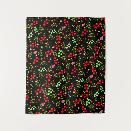 Berries Pattern Wandteppich (Vorderseite)