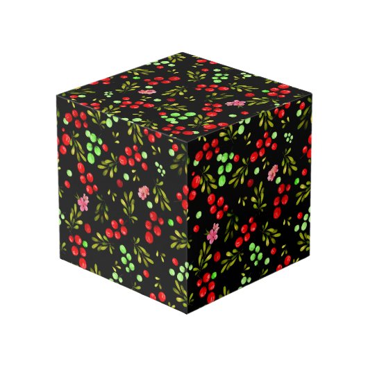 Berries Pattern Würfel (Rückseite Schrägansicht)