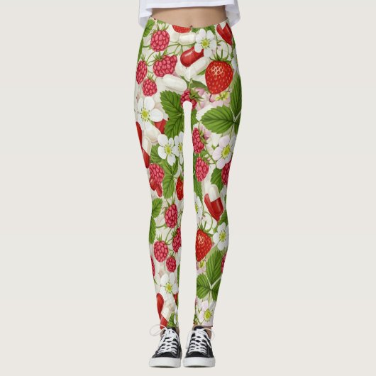 Berries & Pillen Leggings (Vorderseite)
