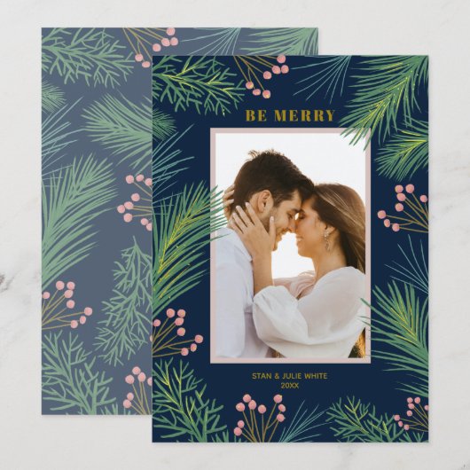 Berries Pines Foto Weihnachten (Vorne/Hinten)