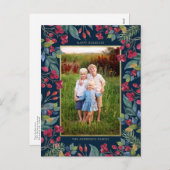 Berries Pines Gold Fossil Foto Weihnachten (Vorne/Hinten)