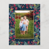 Berries Pines Gold Fossil Foto Weihnachten (Vorderseite)