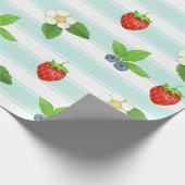 Berries Strawberries Blueberry Aquamarin Classic S Geschenkpapier (Ecke)