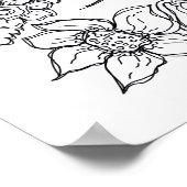 Berries und Blume Schöne Farbe eim Poster (Ecke)