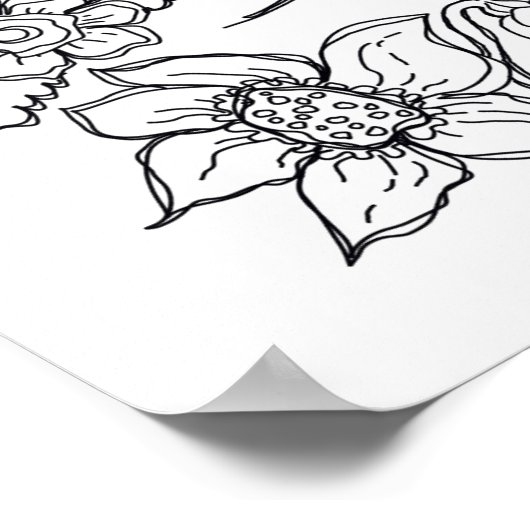 Berries und Blume Schöne Farbe eim Poster (Ecke)