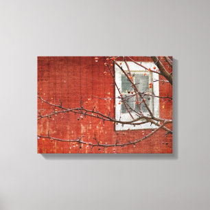 Berries und der Rote Stall Leinwanddruck