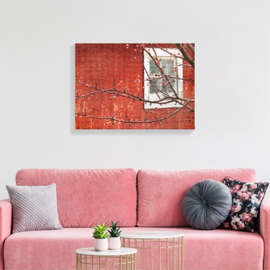 Berries und der Rote Stall Leinwanddruck (Insitu (Wohnzimmer))